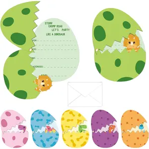 24 Pack Dinosaur Birthday Party Invitations Cards with Envelopes, Fill-in Dino Eggs Invite Cards & Stickers, Dinosaur Party Supplies for Kids Boys Girls, Dinosaur Birthday Party Decorations Favors