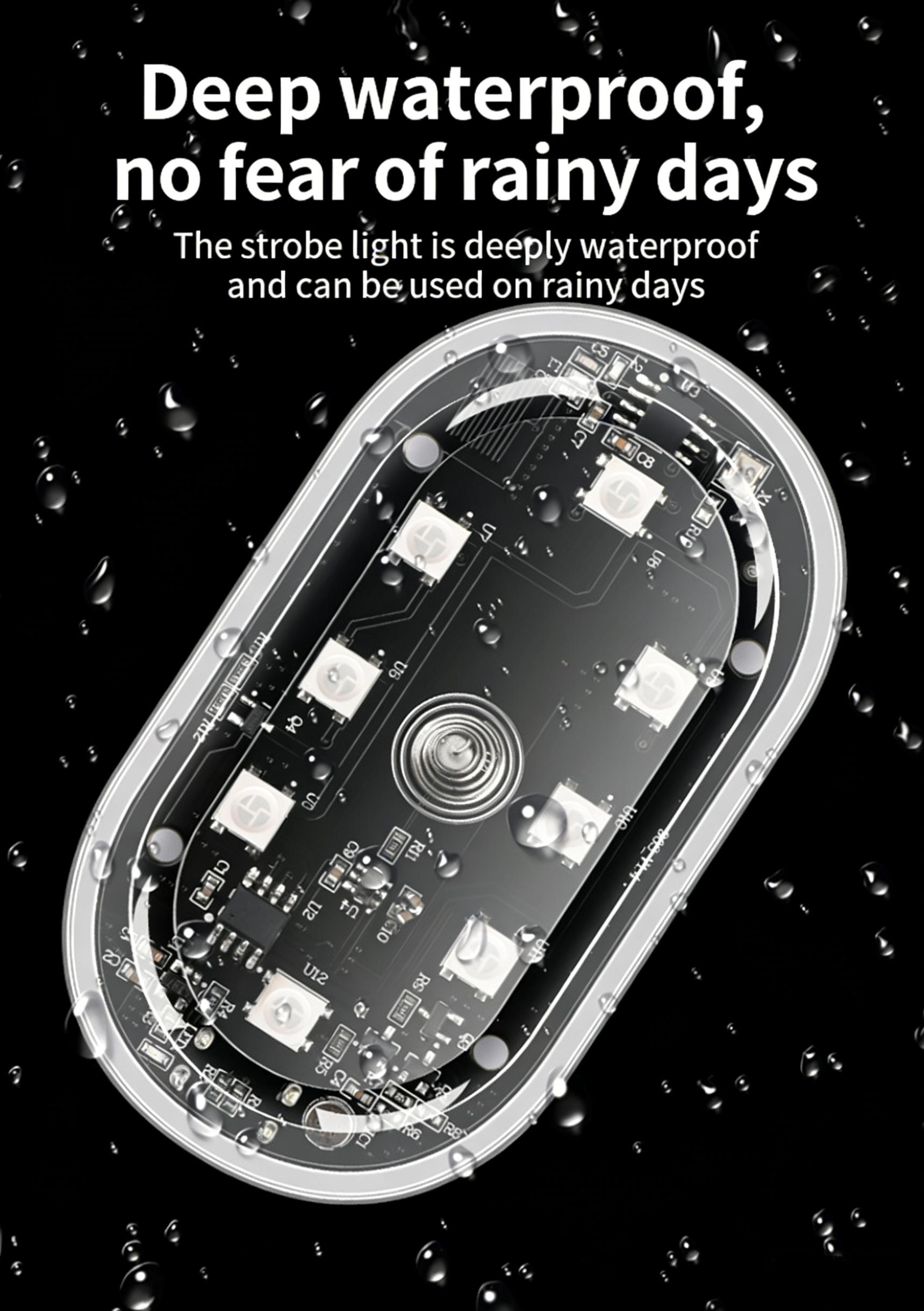 2Pcs RGB Led Car Light with Remote, USB Rechargeable 8Colors Wireless Motorcycle Flash Light Warning Lights for Bike Car Multifunctional, Waterproof Car Interior Decoration Light - Car Lighting Accessories