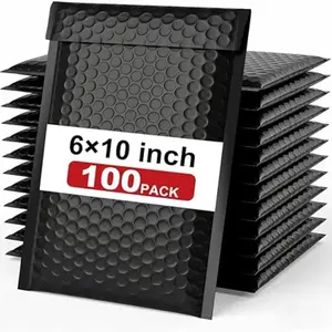 10PC Bubble Mailers 6x10 Inch, Black Self-Sealing Padded Shipping Envelopes, Waterproof Cushioned Mailers Bulk for Small Business, eCommerce, Packaging, Mailing & Shipping Supplies