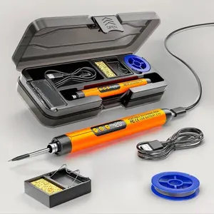 Portable USB Adjustable Temperature Soldering Iron Kit, 1 Set Soldering Kit with Storage Box, Electronic Soldering Tool for Home DIY, Electric, Heavy Duty, Parts, Power, Cordless, Hot, Repair Tool Kit Set, Handle