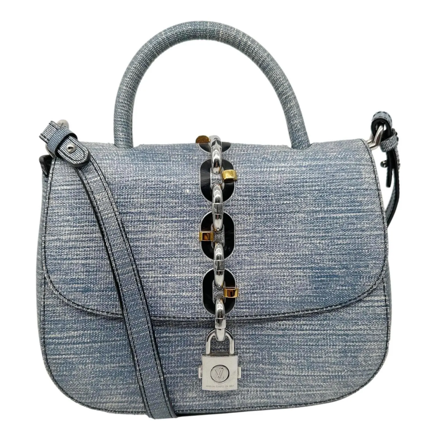 Pre-owned Louis Vuitton Leather Crossbody Bags Chain It PM Crossbody Bag Blue