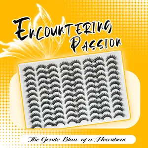 48 pairs of large volume false eyelashes, full eyelashes, eye enlargement, false eyelashes, 5D messy false eyelashes, D curling eyelashes, thick, soft, lightweight false eyelashes, natural look, feminine beauty fairy lash clusters Makeup Cosmetic
