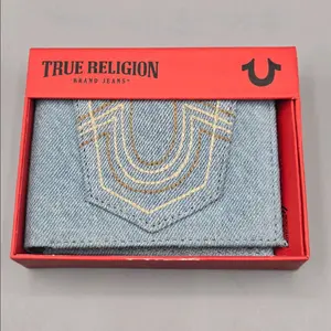 True Religion Denim, RFID Blocker Blue Men's Wallet