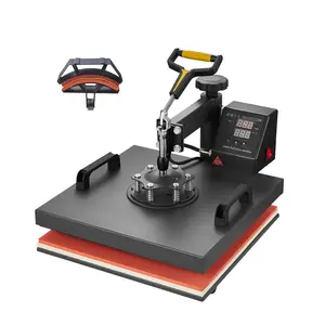 2-In-1 Heat Press Machine 15x15 Inch For Sublimation And Transfer, Ideal For T-Shirts, Caps, Mugs, And Other DIY Crafts, Digital Temperature Controller, Even Heat Distribution, Stable Aluminum And Steel Construction