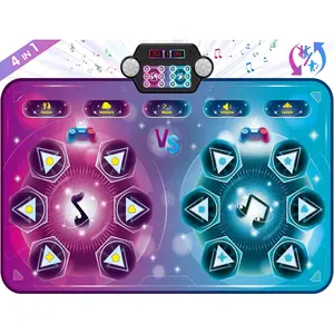Dance Mat Toy Gift for Kids ages 3-12, Dancing Music Playmat with 12 Keys, Large Size (59*38 in), Double User Challenge Game Christmas Birthday Gift for Girls Boys 3-12 Year Old