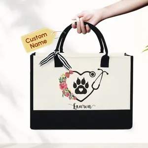 Personalized Veterinary Technician Tote Bag - Vet Tech Bag, Gift for Vet Tech Week, Veterinarian Tote Bag, Gift For Dog Lovers Bag TQN1862TTH