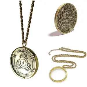 Fourth Pentacle of Saturn Necklace - Protection & Binding Talisman Pendant with 72 Names of God