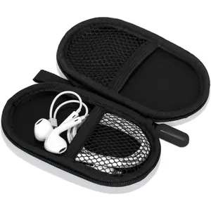 Z-PHP8   Mini-Portable Case for Beats Flex Wireless Earbuds with Built-in Microphone Earphones, for Apple EarPods Headphones Wired Ear Buds/Samsung Galaxy Wired Earbuds Hard Case for Earphones(Black)