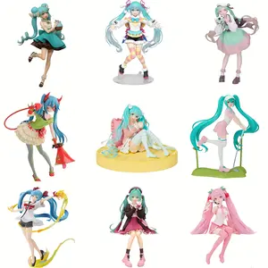 20 centimeters tall Hatsune Miku Figure Anime Figure PVC Material Cute Sweet Lifelike Collectible Figurine Model Anime Statue Desk Ornament Display Decoration Kawaii Gift Holiday Birthday Party Cosplay Fans Kids Adults Anime Lovers Collection Toy