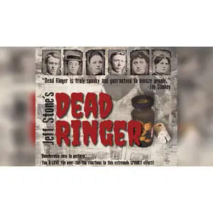 Jeff Stone's Dead Ringer - Spooky Mentalism Trick with Vintage Photos Corked Glass Vial & Miniature Skulls for Halloween Magic