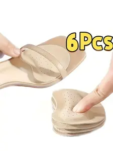 6pcs High Heel Shoe Insoles, Anti-Slip Sweat-Proof Self-Adhesive, Comfortable Synthetic Leather Lining, Suitable for All Seasons