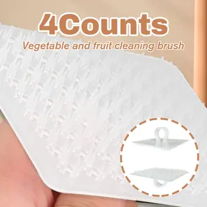 4 Counts Vegetable Scrubber, Helps Remove Surface Residue, Bend to Reach Curved Surfaces
