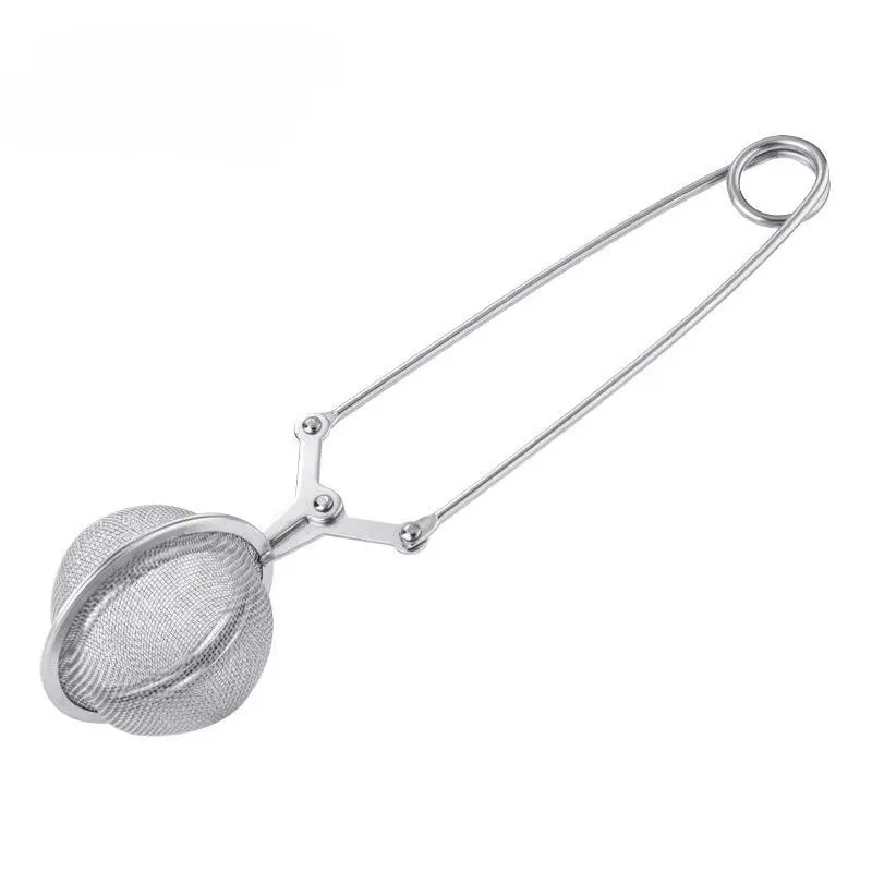 1pc Mesh Tea Ball Filter with Handle, Stainless Steel Spoon Tea Infuser, Herb Mesh Strainer, Squeeze Leaves Tea Ball Infuser, 1pc, Tea Making Tools