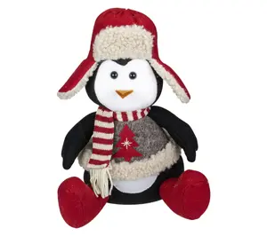 Northlight 12" Sitting Winter Penguin with Hat Christmas Decor