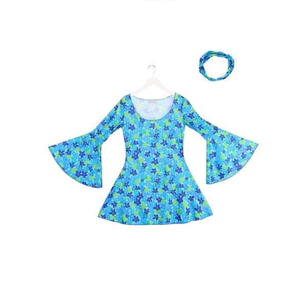 Women's Wild Flower 70s Disco Dress Costume