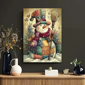 2026new 5D Diamond Painting Kit, 11.8x15.7in, Snowman, Christmas Elements, DIY Full Diamond Canvas, Wall Art, Home Decor Gift, Crafts