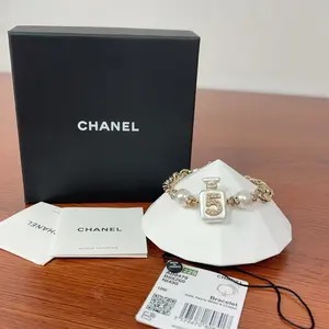Pre-owned Chanel CC No.5 Perfume Bottle Chain Bracelet qiqimq169