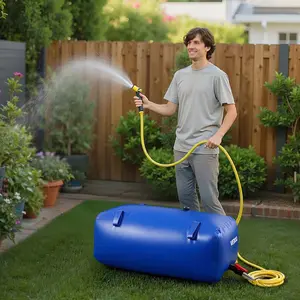 30 Gallon Portable Foldable Water Tank ，Capacity Portable Foldable Water Tank! PVC Faucet And Overflow Kit, Essential For Garden Water Capture And Emergency Water Storage