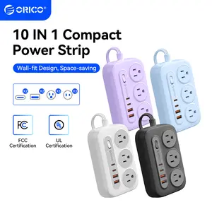 ORICO Flat Extension Cord – 6 AC Outlets, 4 USB Charger(USB-C Ports), Surge Protector Compact for Home Office & Dorm, 1.5m/3m, International Warranty-OG Pro Series