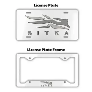 Sitka White License Plate & Frame Set for Car Truck Decor Made in USA Easy Install USA Car Accessories