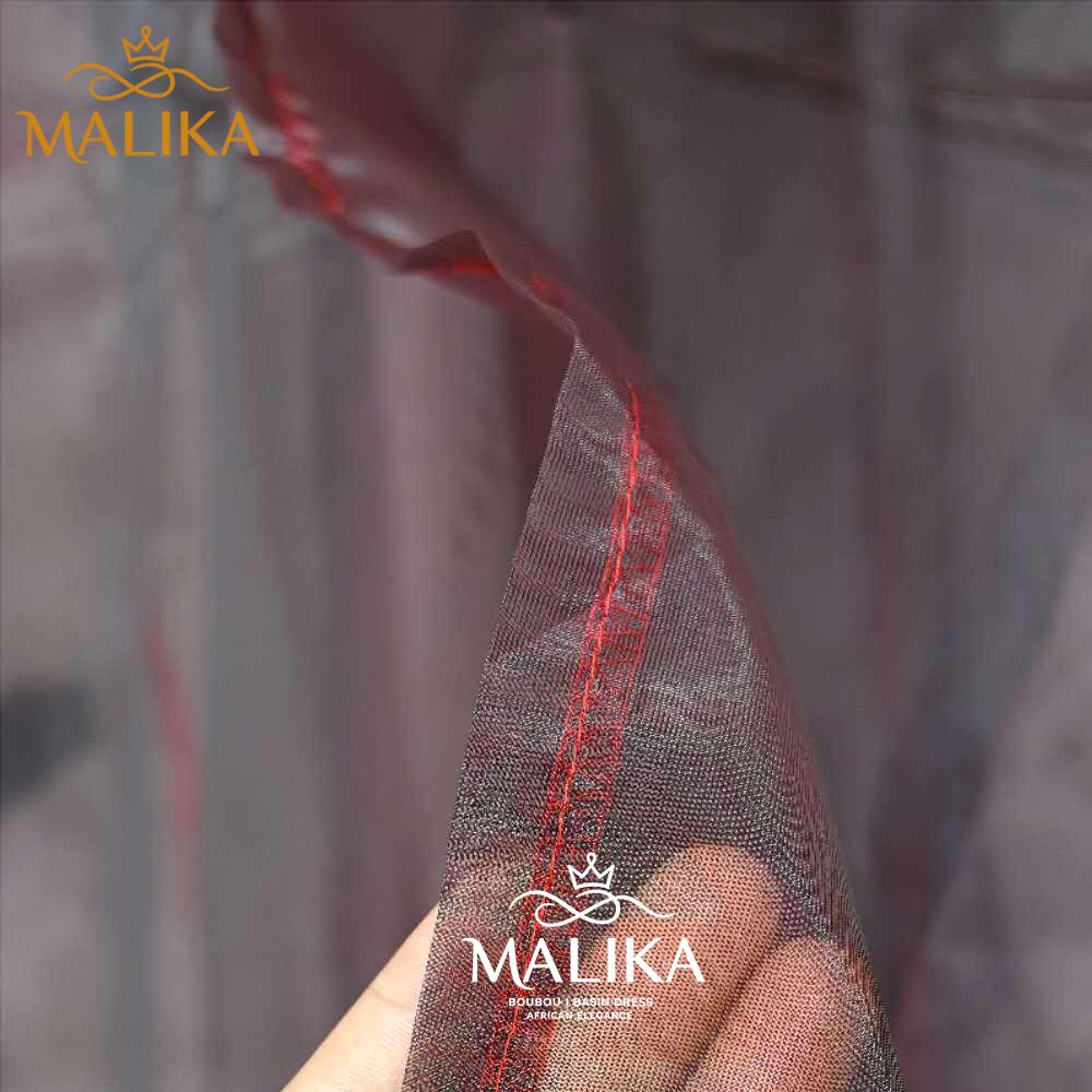 2pcs Set East Middle Red Brocard Boubou Dress With Strap Lining African Classical Party Dress Plus Size Luxury Long Sleeve