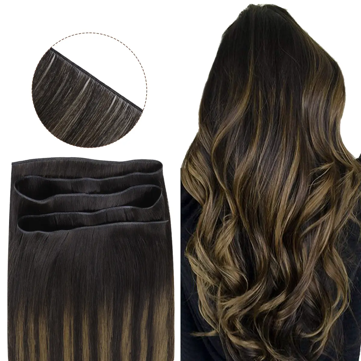 1B/6/1B-Balayage Natural Black to Chestnut Brown