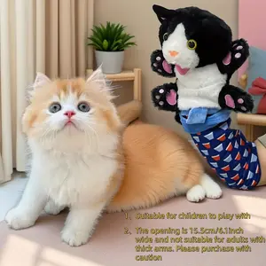 Cat Wrestling Puppet Toy, Plush Interactive Toy with Durable Padding, Fun Wrestling Gloves, Ideal for Boredom Relief and Playful Games, Ages 3+