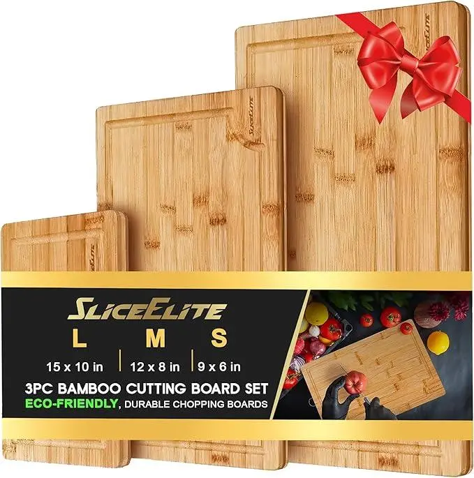 3 Piece upgrade With silicone Feet Cutting Board Set