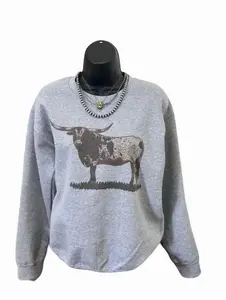 Grazing Longhorn sweatshirt, western graphic tees, Wholesale Boutique Clothing, cowgirl stuff, western clothing, western stuff 4