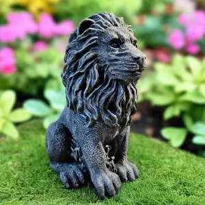 Regal Lion Garden Statue (12" x 7")