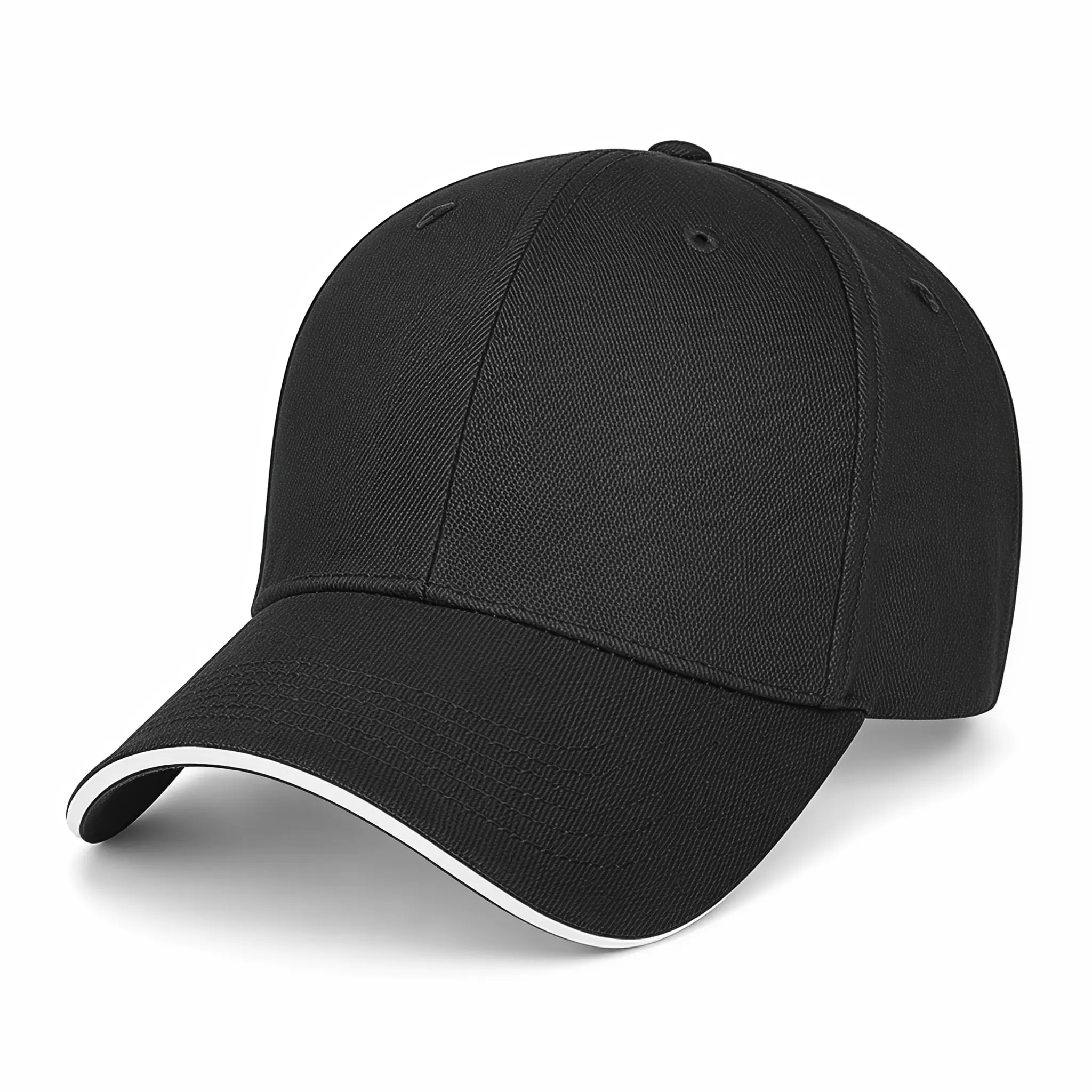 Plain Sandwich Edge Curved Brim Baseball Hat Adjustable Cotton Blank Cap Custom Logo Printable Hat For Travel Beach Golf Street Casual Unisex Adult