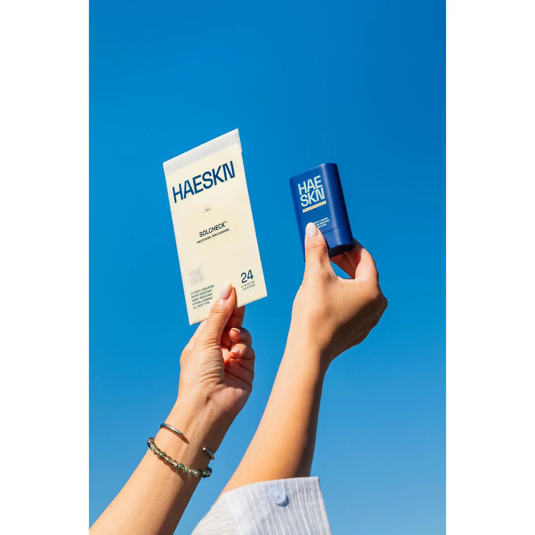 HAESKN SOLCHECK UV Stickers – Real-Time UV Indicator, Color-Changing UV Sensor for Sunscreen Reapplication