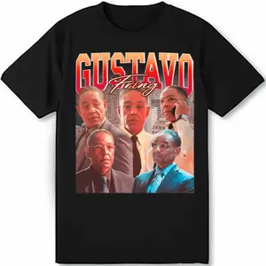 Gustavo Fring Vintage 90S Rap Style Gustavo Fring Bootleg Fan Funny Black T Shirt Full Size