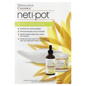 Himalayan Chandra Neti Pot™, Eco Sinus Cleansing System, 3 Piece Kit