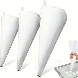 3pcs Professional Piping Bags Set 30/35/40cm, Reusable Non-Slip Cotton Cream Bags, Dishwasher Safe for Cake Decorating and Home Baking, Cake Decorating Kit, Pastry Decorating Tools