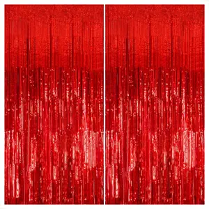 XtraLarge Red Streamers, 3.2x8 Feet, Pack of 2 for Valentine's Day & Red Party Decorations
