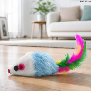 10 Pack Colorful Feather Tail Plush Mouse Cat Toys, Realistic Interactive Kitten Chew Toys for Indoor Cats Boredom Relief