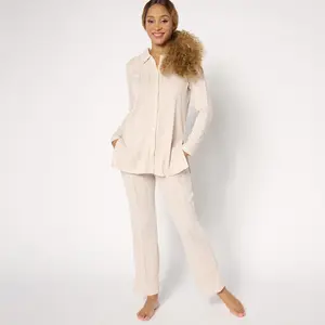 Cuddl Duds Regular Comfort Rib 2-Piece Lounge Set