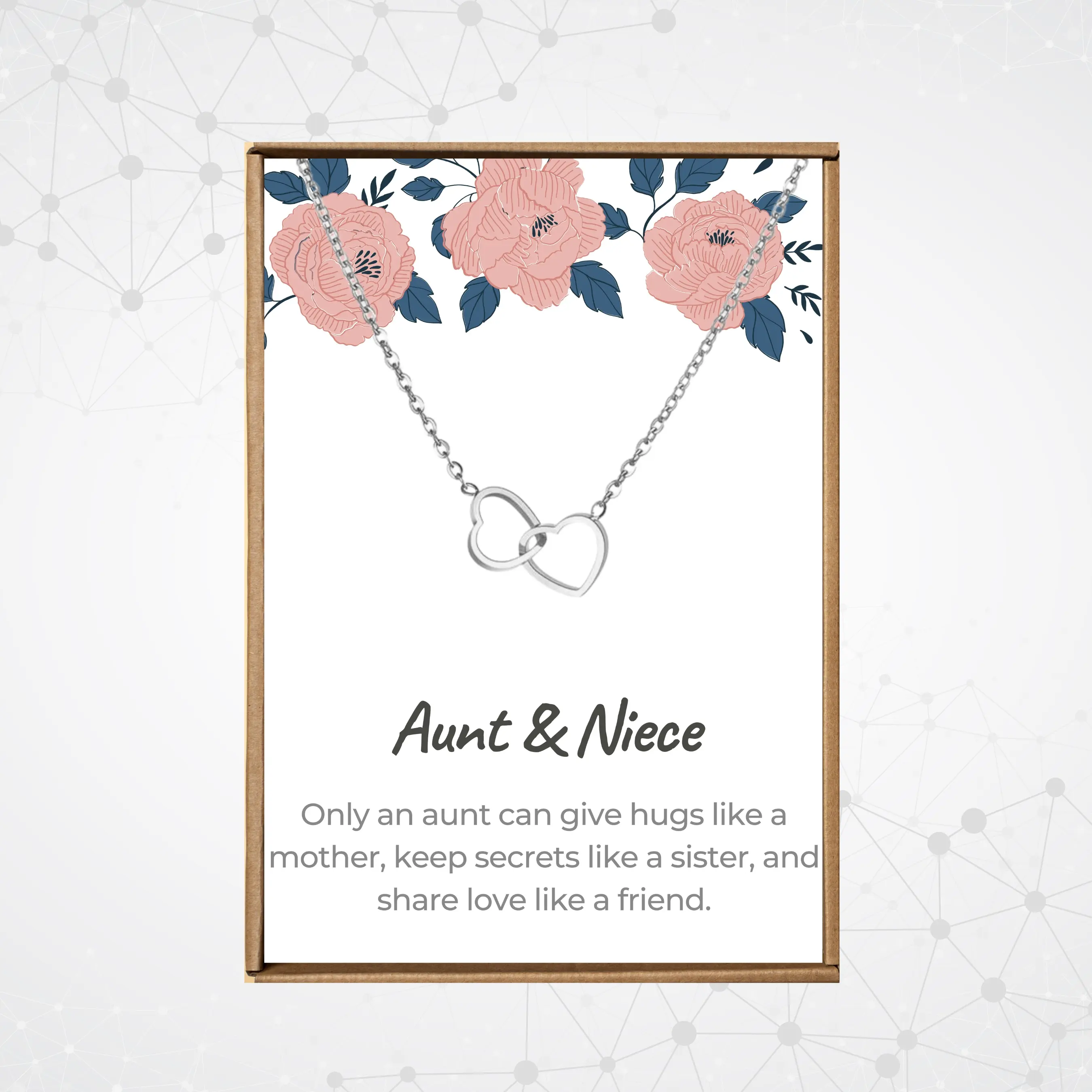 Aunt necklace, Christmas gift for auntie from niece