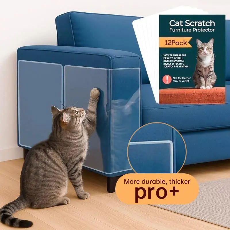 Upgraded Anti-cat Scratch Sofa Sticker Pack Non-destructive Seamless Installation Wear-resistant Space Fiber Cloth Protector for Furniture Couch Wall Door - Home Scratcher Board