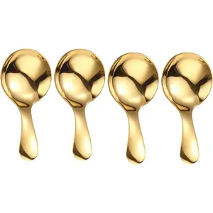 Small Scoops for Canisters,4 Pcs Coffee Scoops,Short Handle Spoons for Salt Sugar Condiments Coffee  Dessert ()