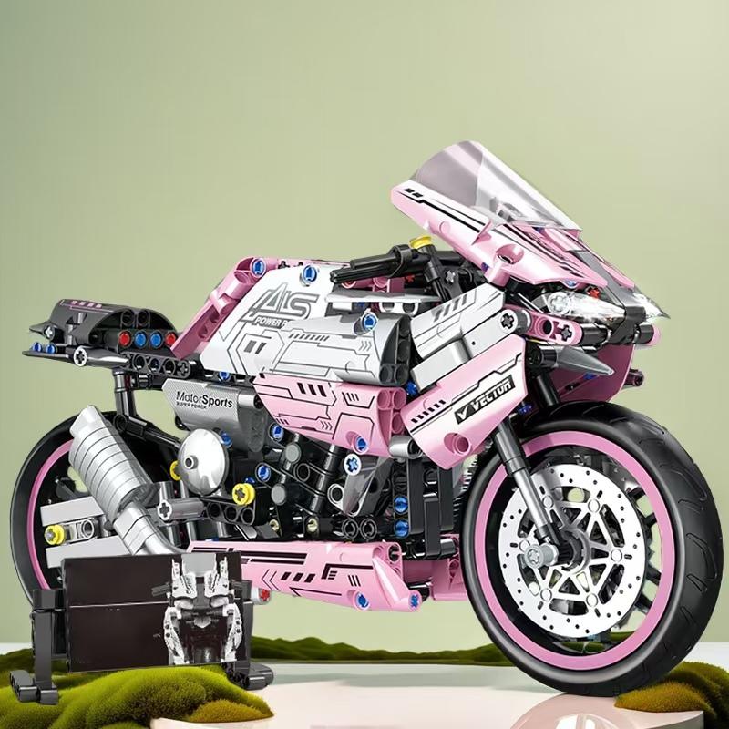 2453 Piece Motorcycle Building Model Kit, Building Blocks, Easy Assembly, Perfect Gift for Birthday, Christmas, Halloween, New Year, Party