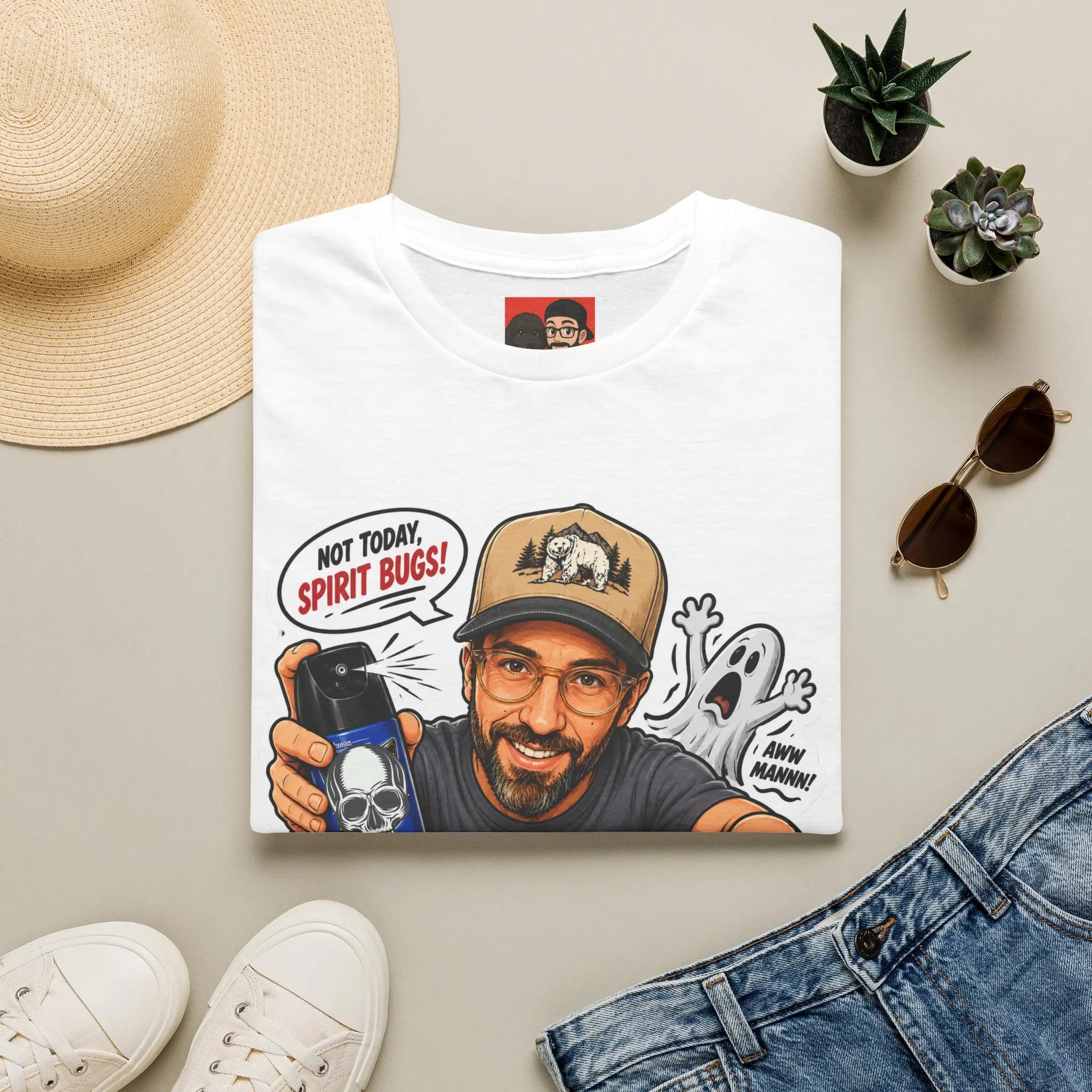 Not Today Spirit Bugs T-Shirt | Raid Can Cartoon Ghost Hunting Tee