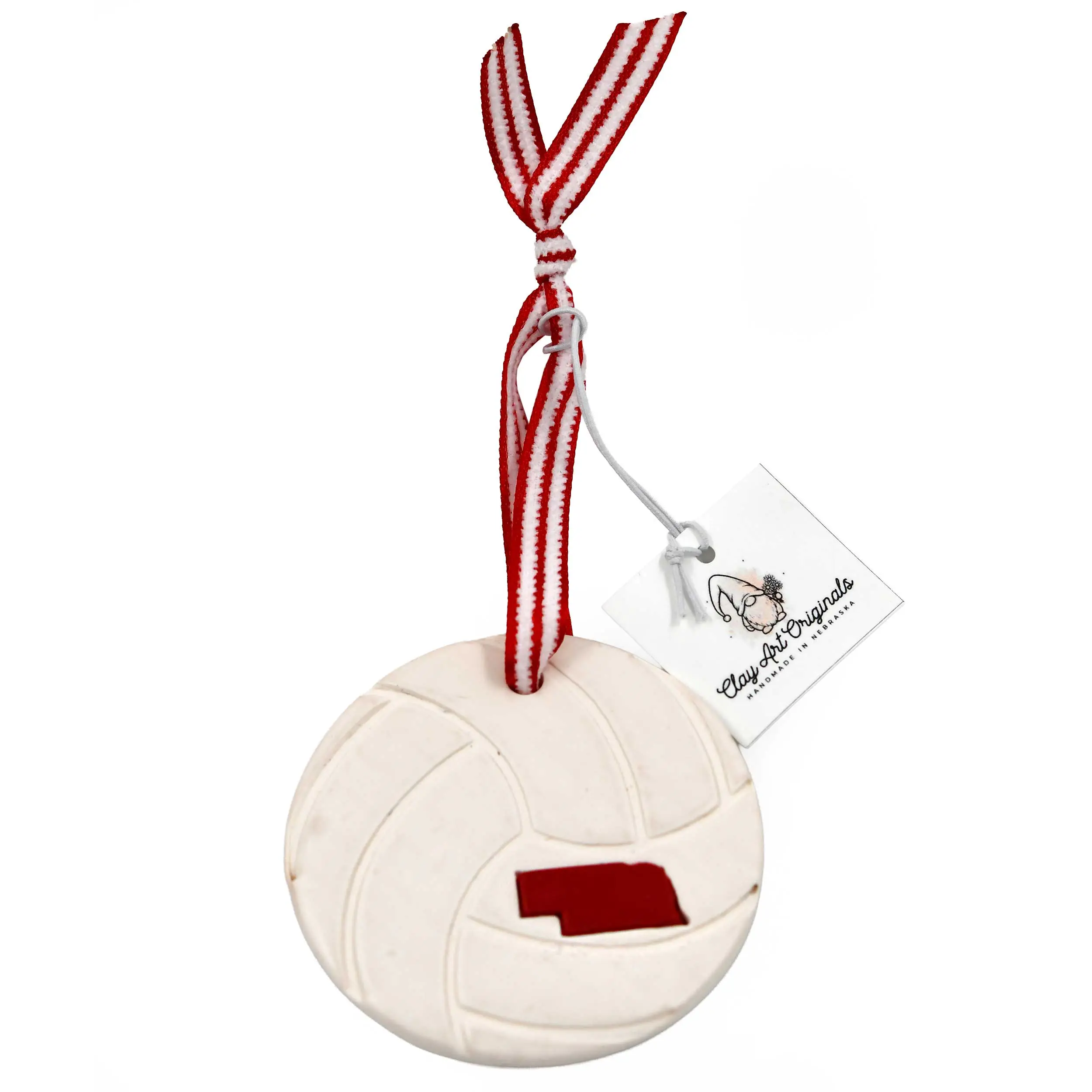 Husker Volleyball Ornament | Clay Art Originals