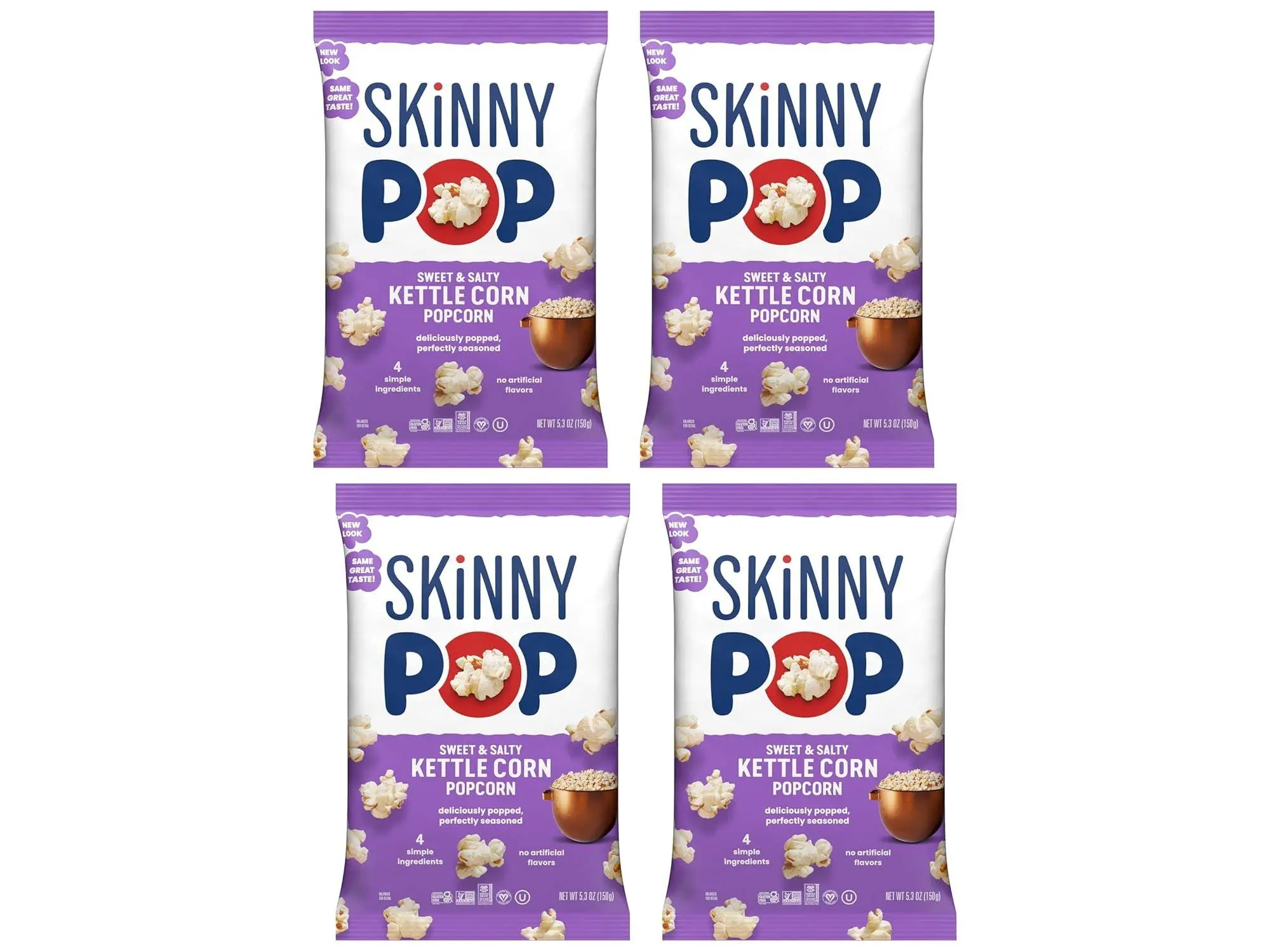 SkinnyPop Popcorn, Original, Whole Grain, Dairy-Free Snack, 8oz Family Size Bag