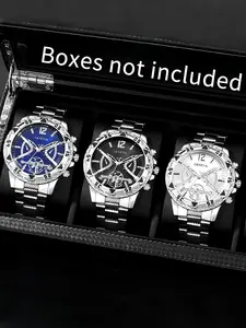 Men's Wristwatch Set, Alloy Band, Simple Elegant Dial, Business & Daily Wear, Perfect Gift for Birthdays, Halloween, Christmas, Analog Watches, Quartz Watch