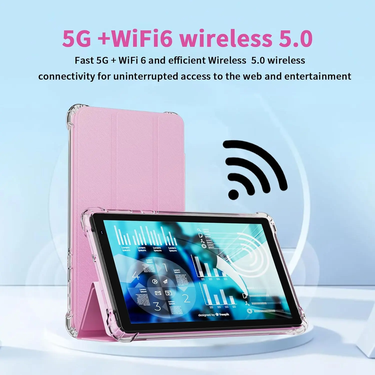 Android 15 Tablet with Case, 7 Inch 8GB RAM+32GB ROM/ 1TB