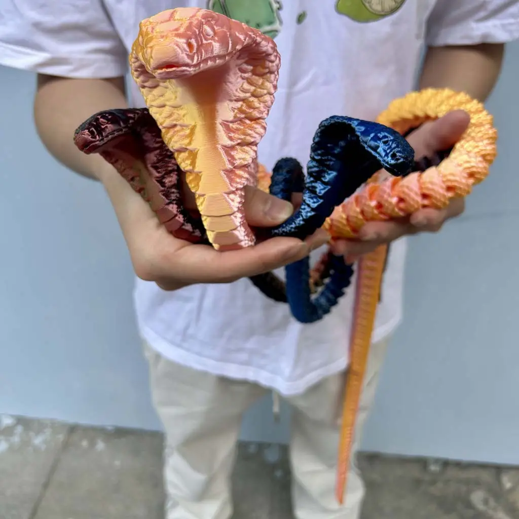 3D printed cobra statue, Unique Desktop Figurine Decor & Collectible, Creative Home Decor, Halloween Decor, Christmas Action Figures 2025, Fidget Action Figures for Home Office Desk Decor, Decorative, 130cm/51.18in ,90cm/35.43in