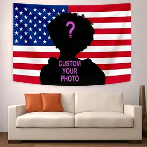 Custom portrait painting, American flag decoration, wall tapestry, bedroom furniture, fashionable tapestry!