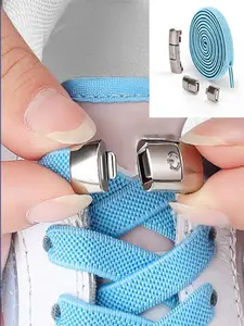 Elastic Shoelaces No Tie Lazy Shoe Laces, Adjustable Width Flat Elastic Bands for Men Women, Easy-To-Use Non-Slip Design Secure Lace Up